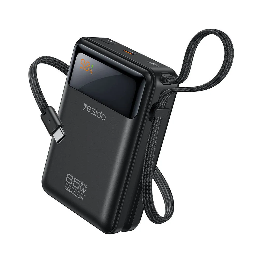Batteria Esterna Yesido YP97, 20000mAh, 65W, PD, 2 x USB-C, Grigio - immagine 1