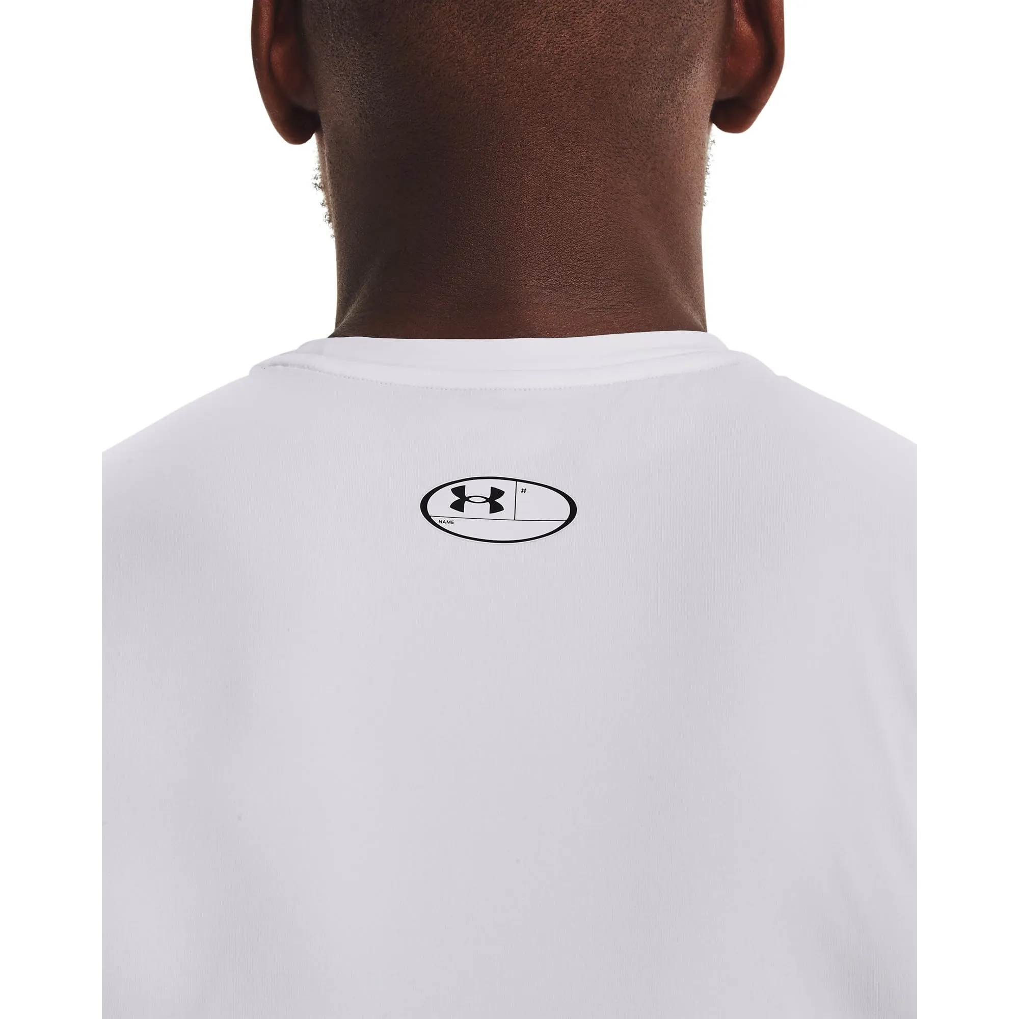 Under Armour HeatGear - Maglietta senza maniche a compressione da uomo, bianco/nero., 4XL - immagine 3