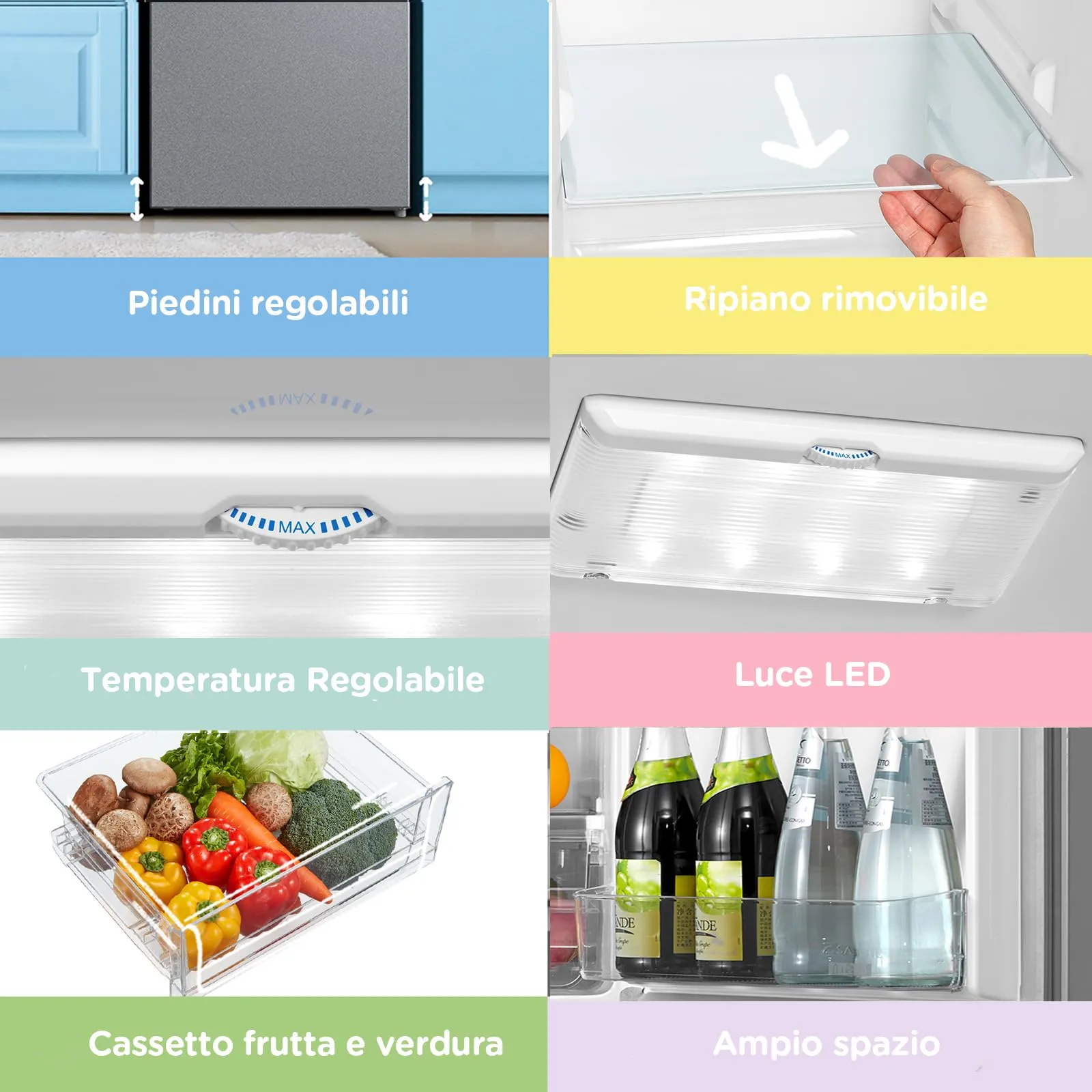 COMFEE' 262L Frigorifero Combinato, Low Frost, RCB359IX2 - immagine 3