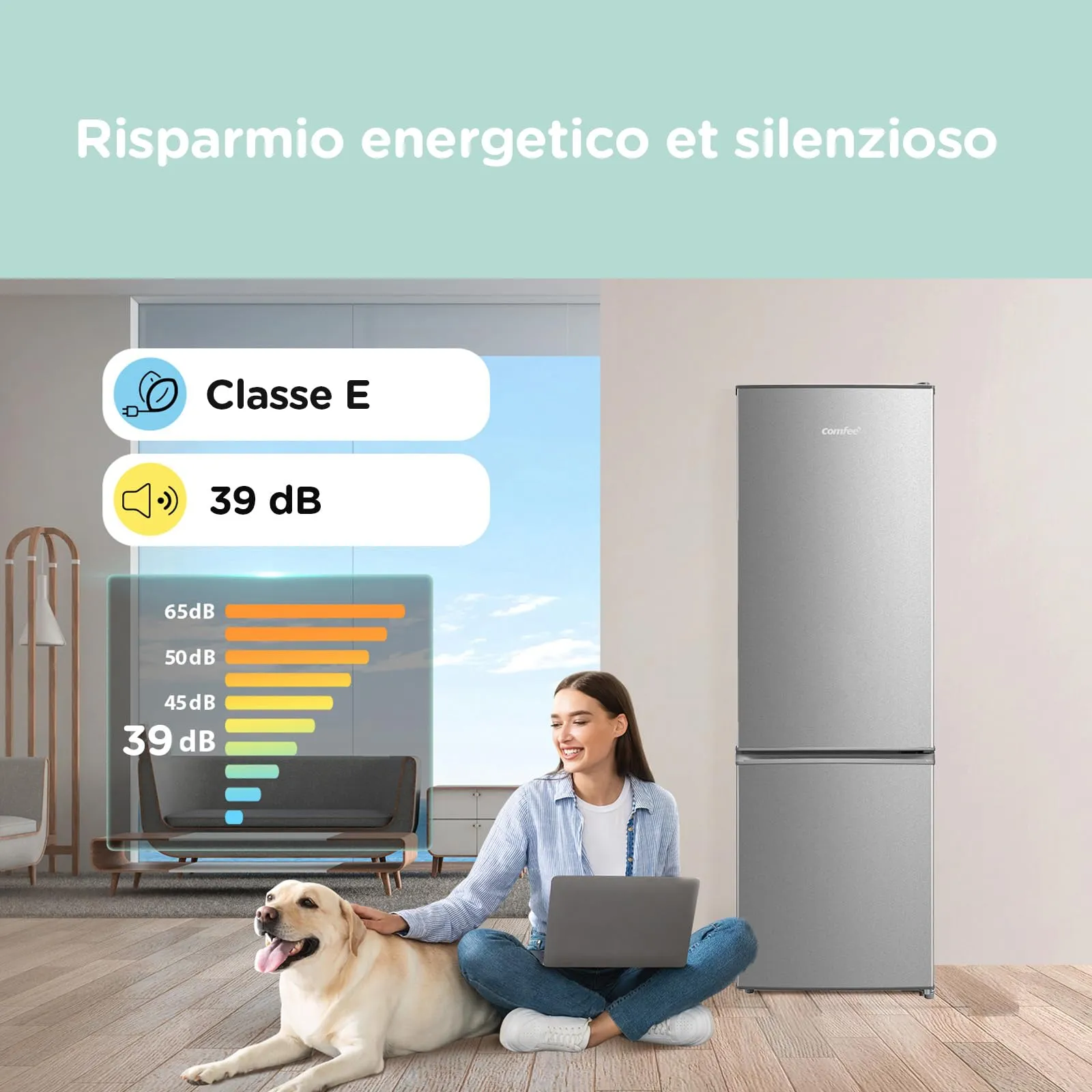 COMFEE' 262L Frigorifero Combinato, Low Frost, RCB359IX2 - immagine 4