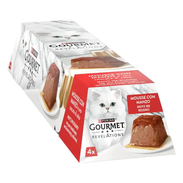 Purina Gourmet Revelations Mousse in salsa Multipack 4x57gr Manzo - immagine 1