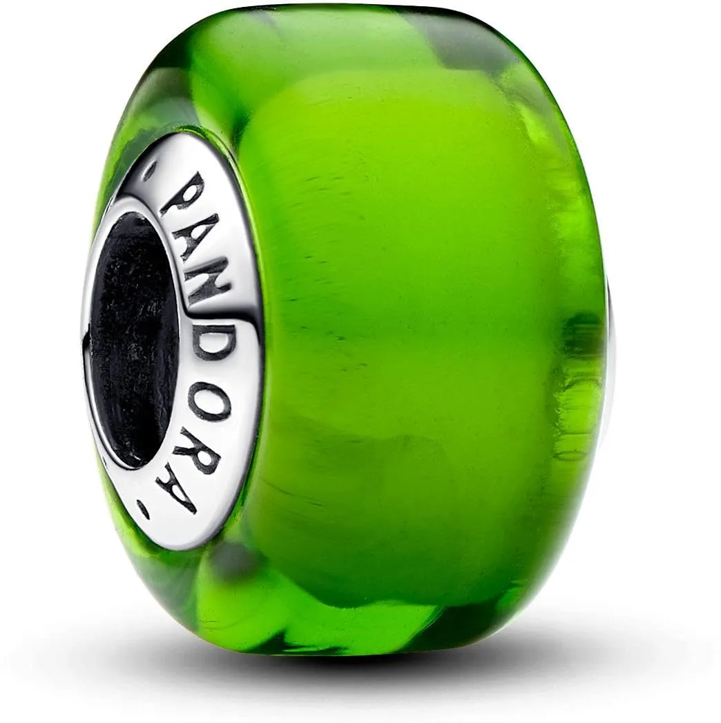 PANDORA Ciondolo Moments in argento 9 con vetro di Murano verde - immagine 2