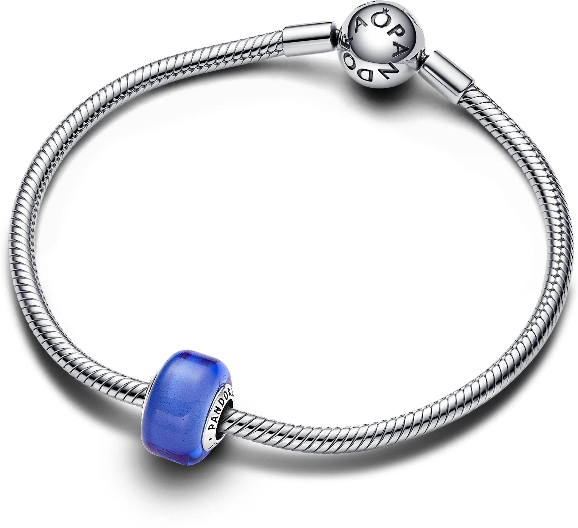 PANDORA Ciondolo Moments in argento 9 con vetro di Murano blu - immagine 2