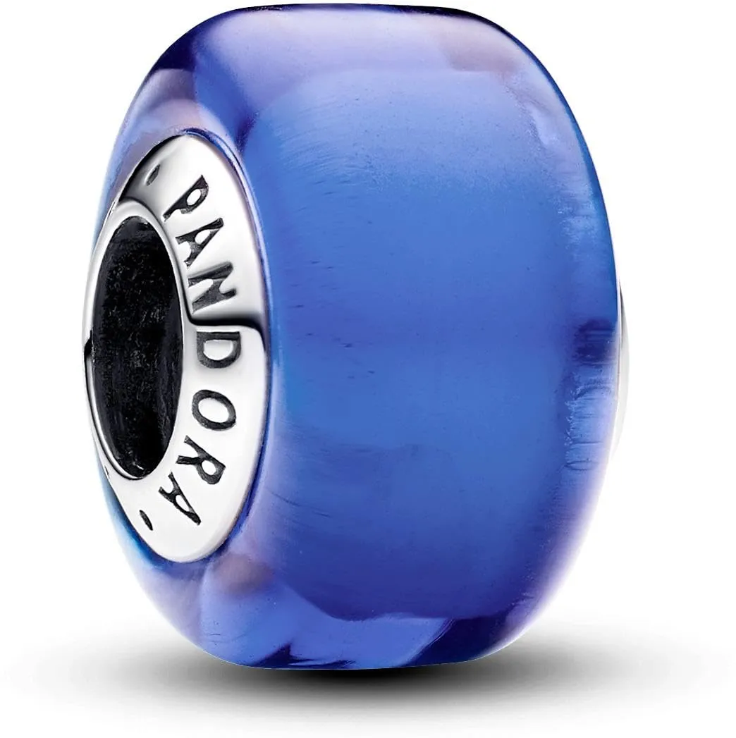 PANDORA Ciondolo Moments in argento 9 con vetro di Murano blu - immagine 3