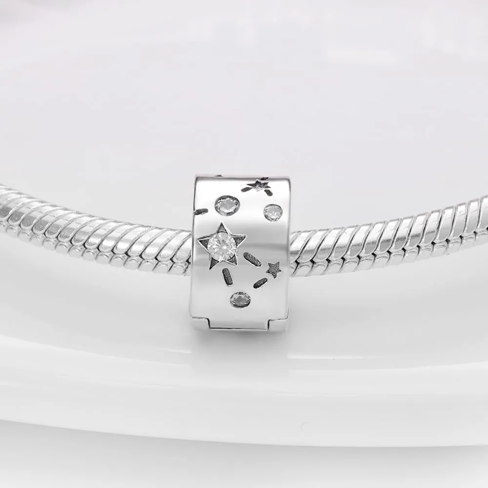 HappyStar charm argento 925,bead charm da donna, ciondolo combinato, I migliori regali per Sorelle e coppie, (perline distanziatrici incluse) - immagine 2