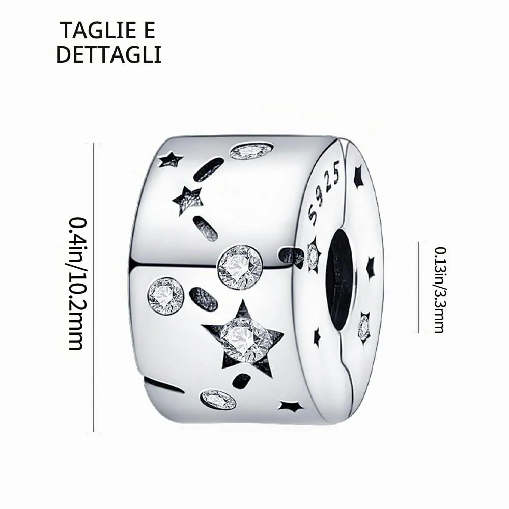 HappyStar charm argento 925,bead charm da donna, ciondolo combinato, I migliori regali per Sorelle e coppie, (perline distanziatrici incluse) - immagine 4