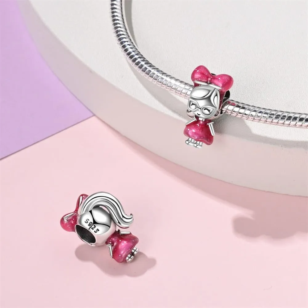 HappyStar charm argento 925,bead charm da donna, ciondolo combinato, I migliori regali per Sorelle e coppie, (perline distanziatrici incluse) - immagine 2
