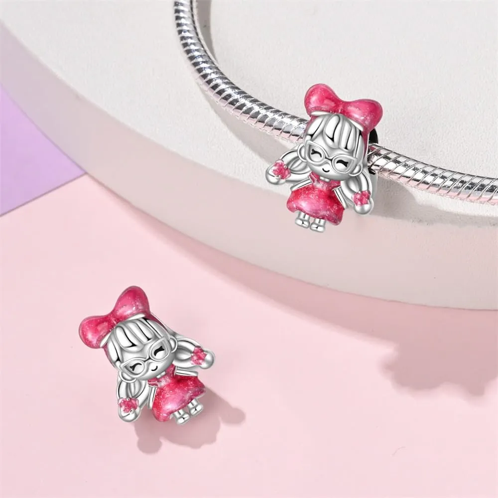 HappyStar charm argento 925,bead charm da donna, ciondolo combinato, I migliori regali per Sorelle e coppie, (perline distanziatrici incluse) - immagine 3