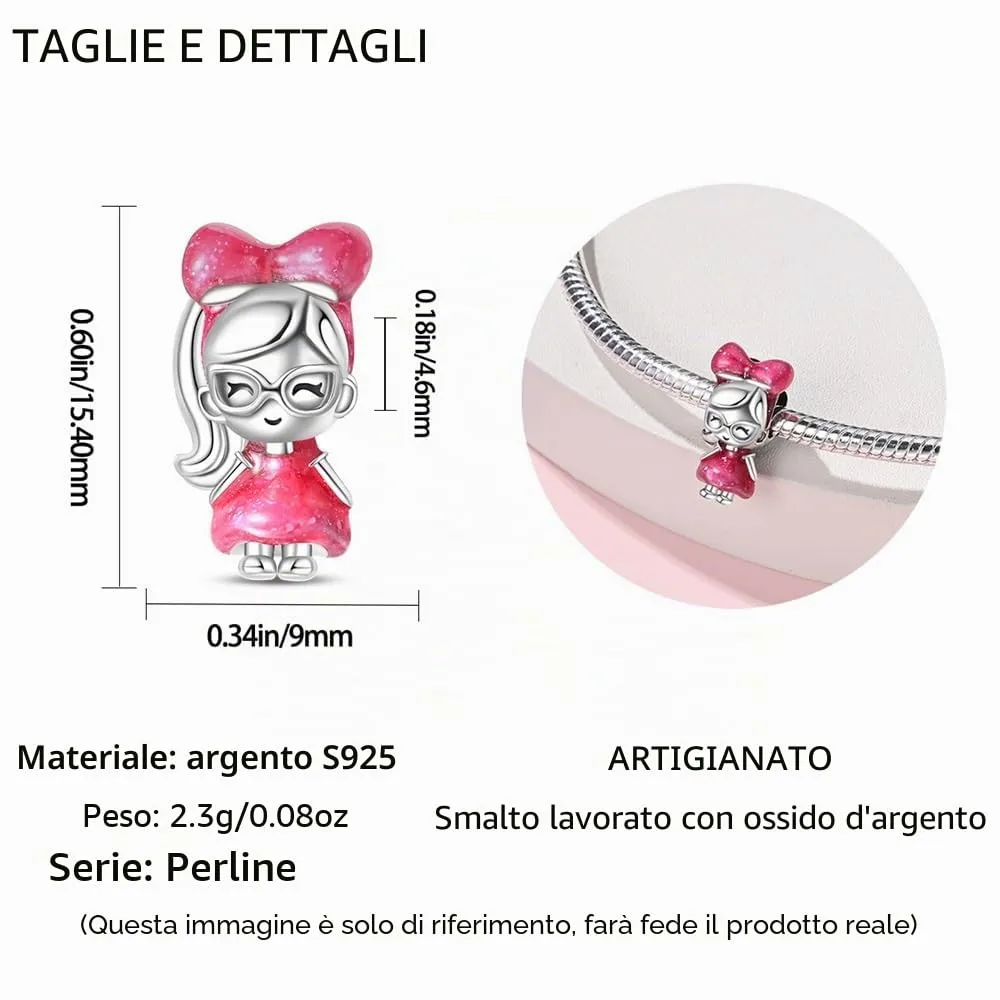 HappyStar charm argento 925,bead charm da donna, ciondolo combinato, I migliori regali per Sorelle e coppie, (perline distanziatrici incluse) - immagine 4