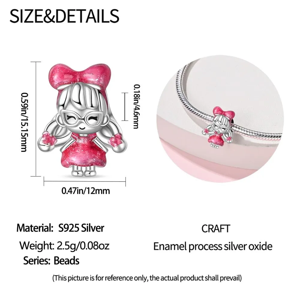 HappyStar charm argento 925,bead charm da donna, ciondolo combinato, I migliori regali per Sorelle e coppie, (perline distanziatrici incluse) - immagine 5
