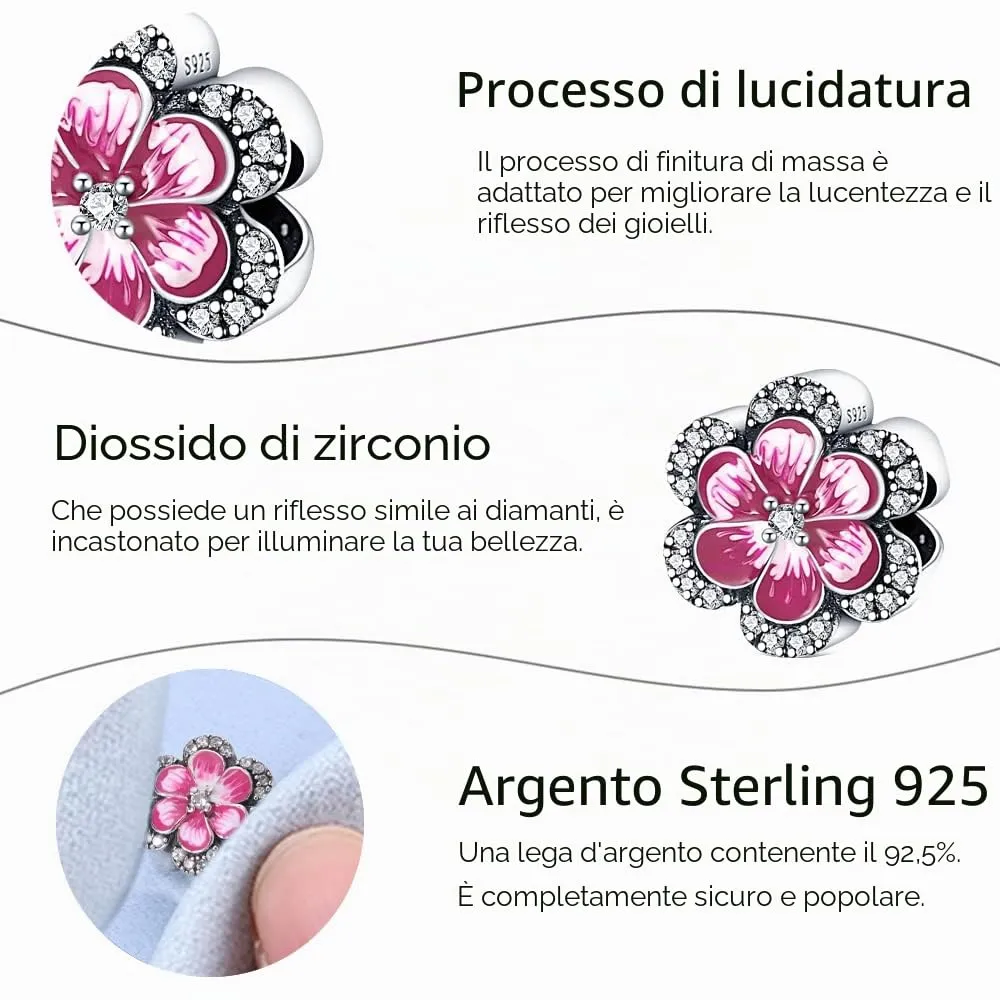 HappyStar charm argento 925,bead charm da donna, ciondolo combinato, I migliori regali per Sorelle e coppie, (perline distanziatrici incluse) - immagine 7