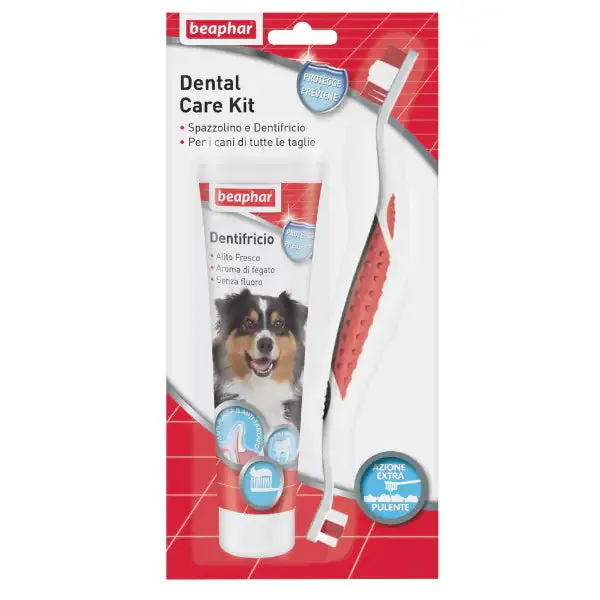 Beaphar Dental Care Kit: spazzolino + dentifricio - immagine 1
