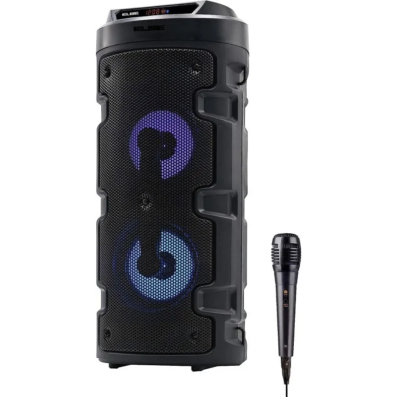 Elbe ALT-88-TWS Altoparlante Karaoke portatile LED 10W SD/USB/FM + microfono Nero - immagine 1