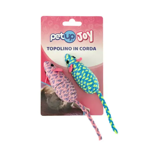 Gioco per gatti Topolino PetUp Joy Set da 2 pezzi da 7 cm in corda - Giochi per gatti - immagine 1