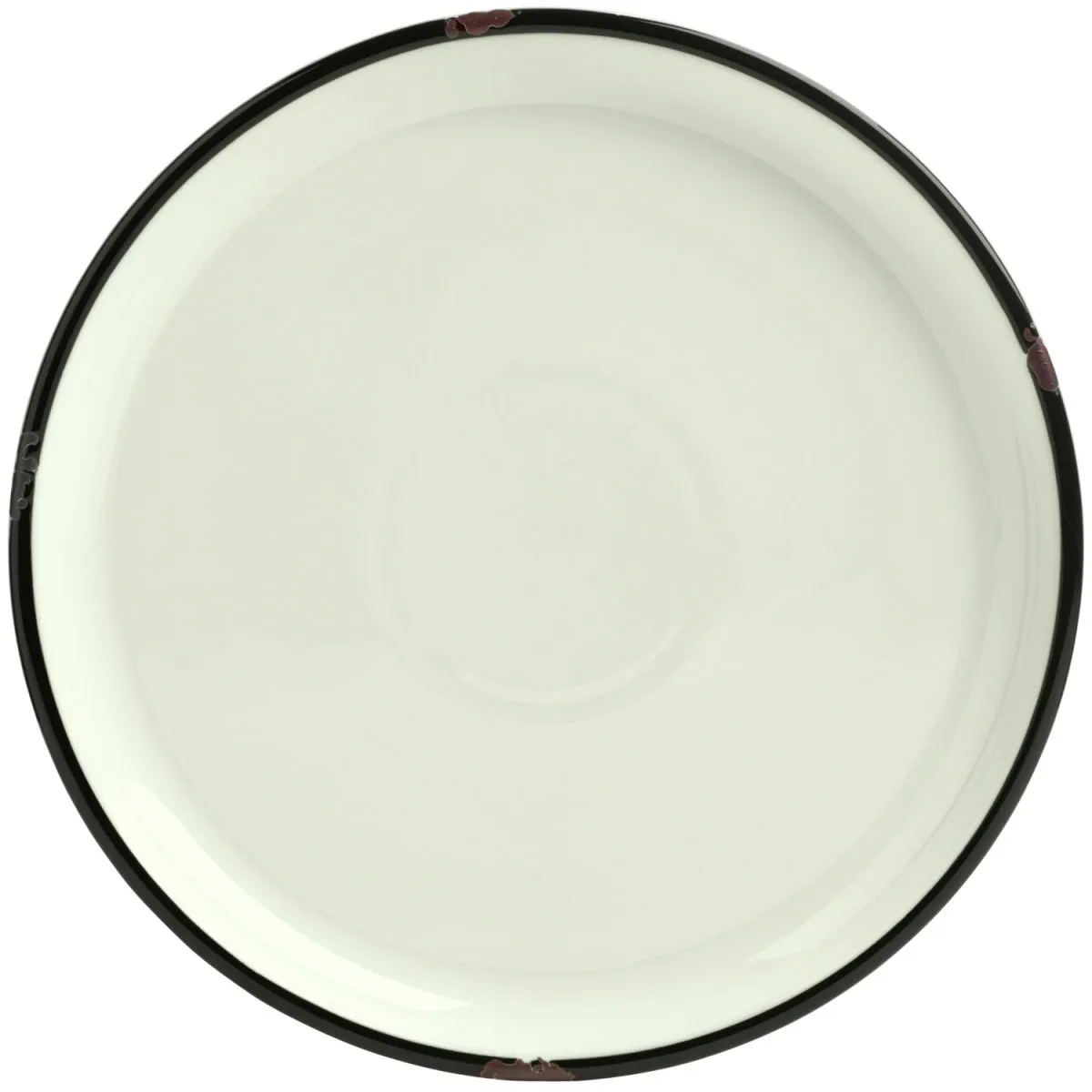 6x VEGA Piatto Liron piano; 21x2.5 cm (ØxH); bianco crema/nero; rotonda; 6 pz. / Pacco - immagine 1