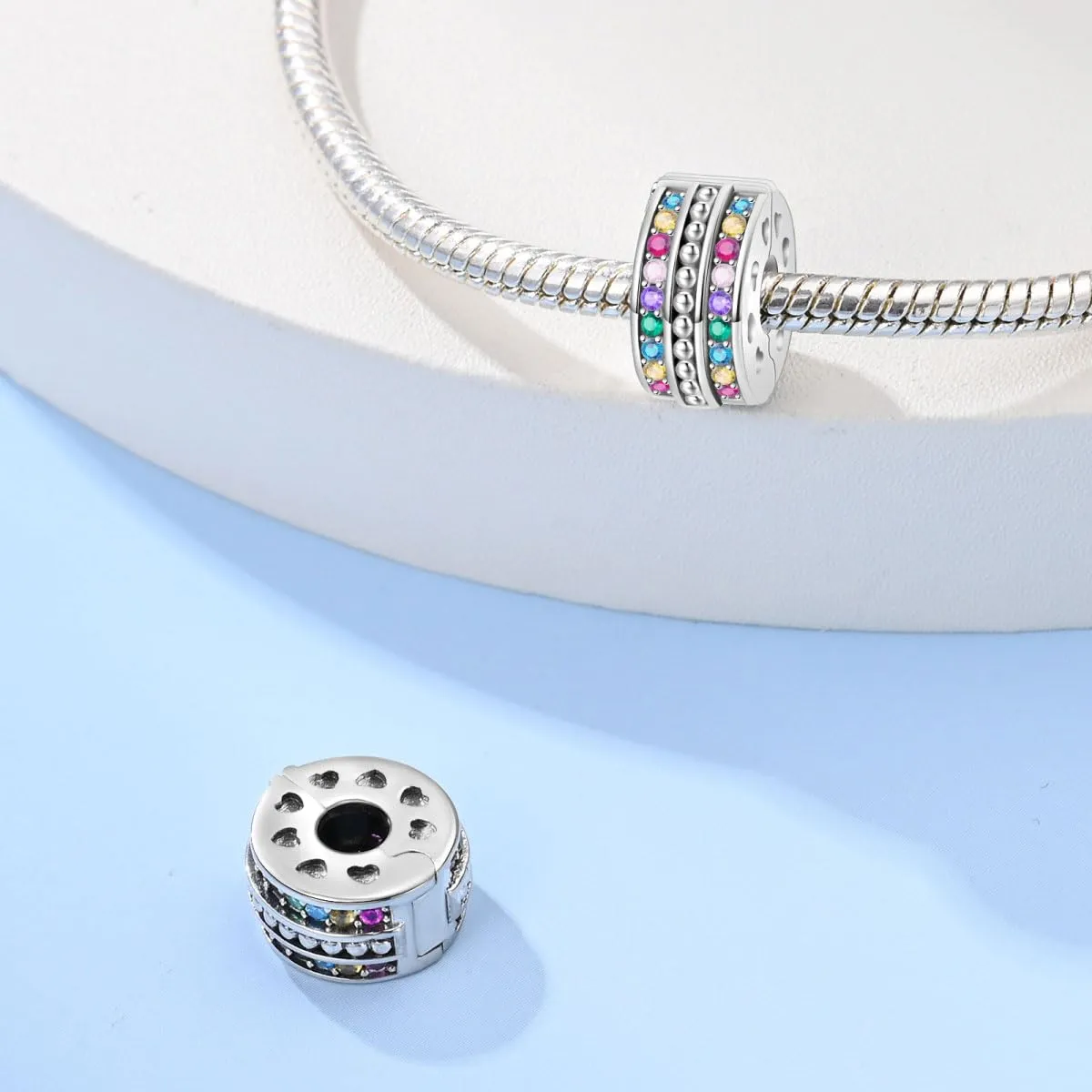 HappyStar charm argento 925,bead charm da donna, ciondolo combinato, I migliori regali per Sorelle e coppie, (perline distanziatrici incluse) - immagine 2