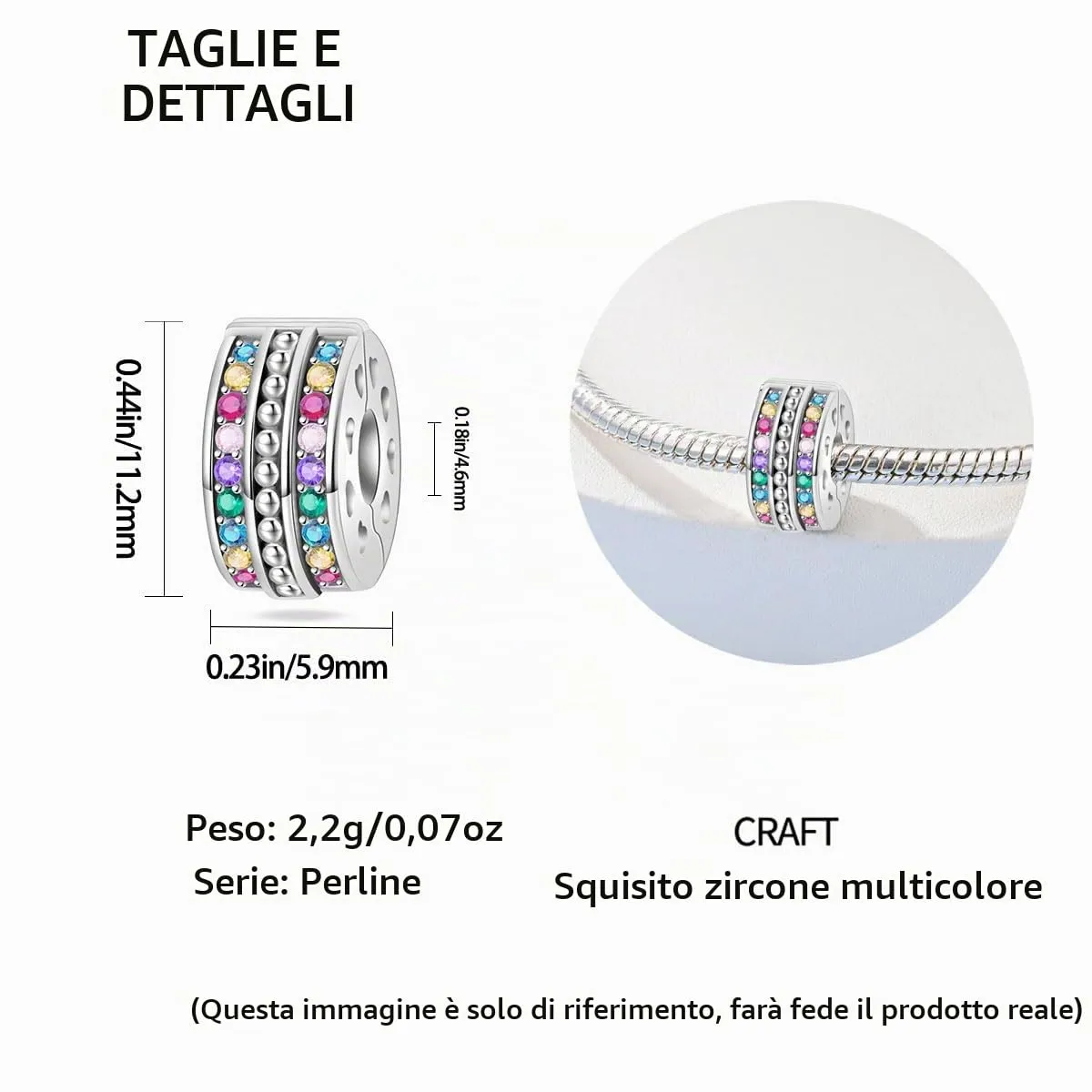 HappyStar charm argento 925,bead charm da donna, ciondolo combinato, I migliori regali per Sorelle e coppie, (perline distanziatrici incluse) - immagine 4