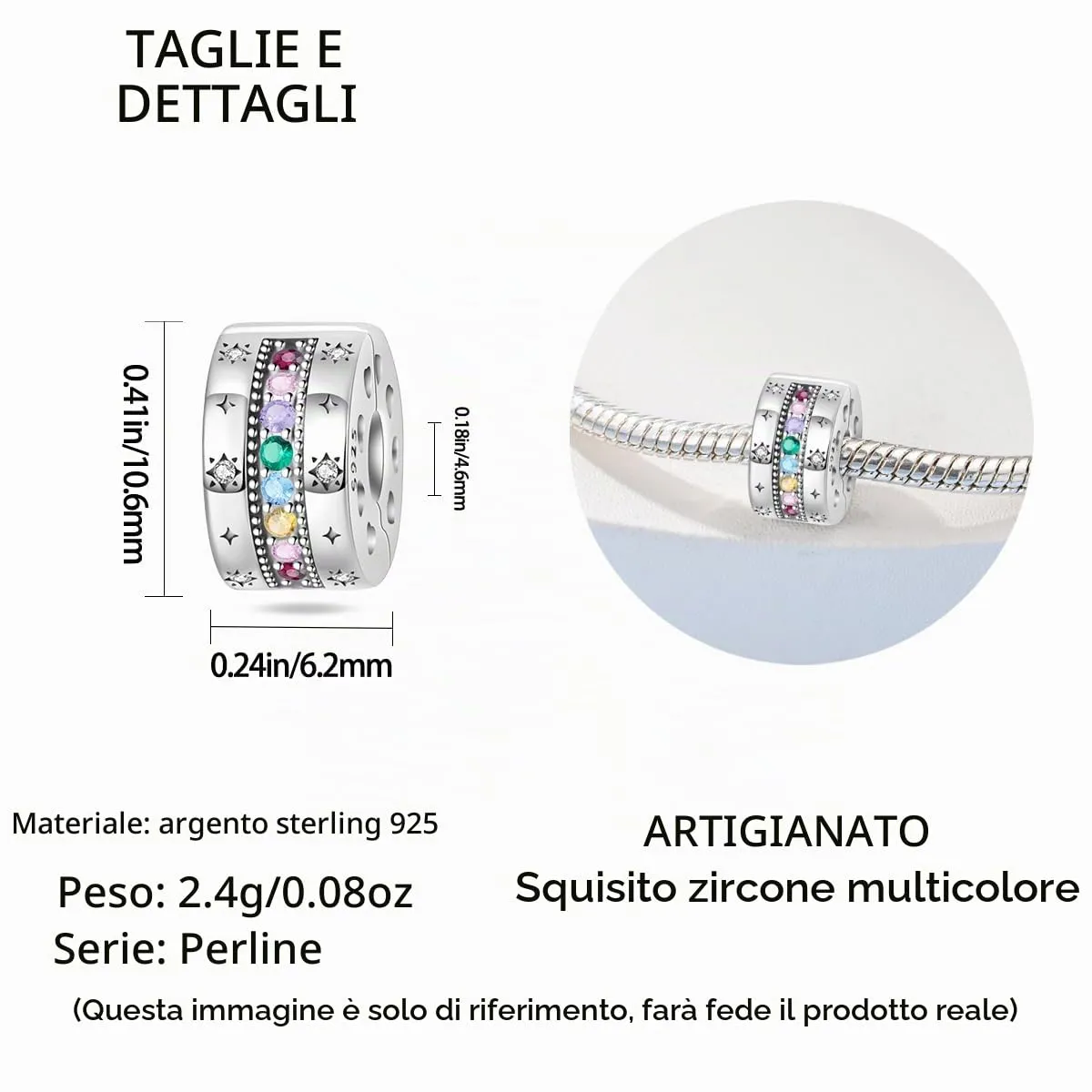 HappyStar charm argento 925,bead charm da donna, ciondolo combinato, I migliori regali per Sorelle e coppie, (perline distanziatrici incluse) - immagine 5