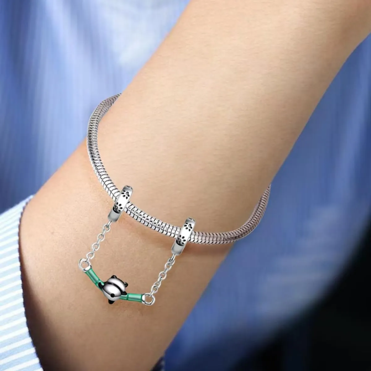 HappyStar charm argento 925,bead charm da donna, ciondolo combinato, I migliori regali per Sorelle e coppie, (perline distanziatrici incluse) - immagine 7