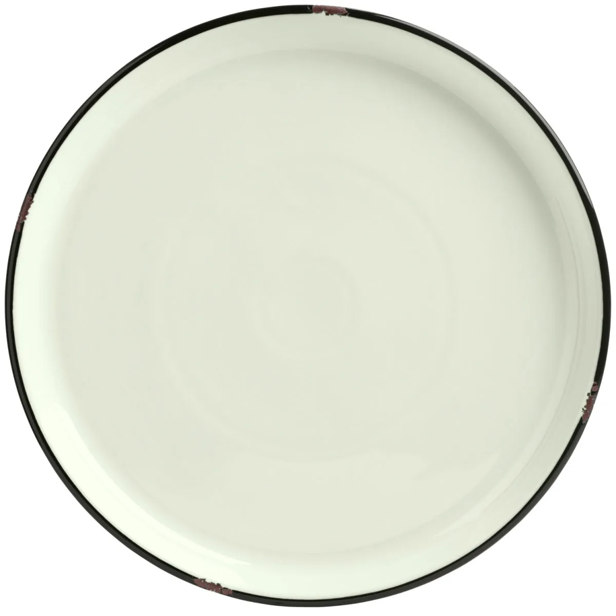4x VEGA Piatto Liron piano; 28x3 cm (ØxH); bianco crema/nero; rotonda; 4 pz. / Pacco - immagine 1