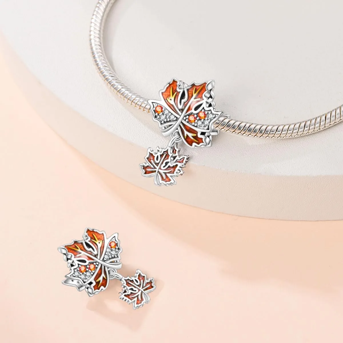 HappyStar charm argento 925,bead charm da donna, ciondolo combinato, I migliori regali per Sorelle e coppie, (perline distanziatrici incluse) - immagine 3