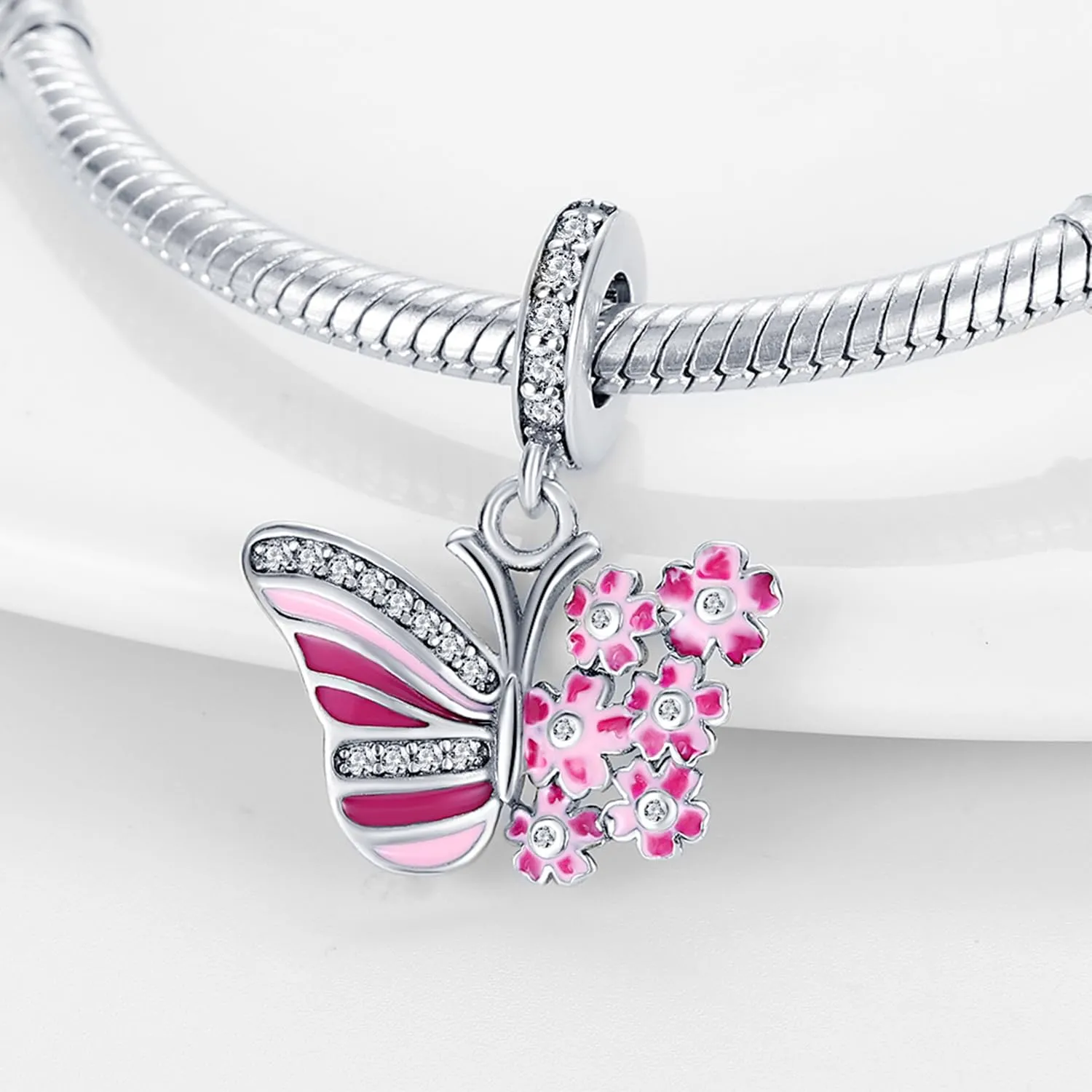 HappyStar charm argento 925,bead charm da donna, ciondolo combinato, I migliori regali per Sorelle e coppie, (perline distanziatrici incluse) - immagine 2