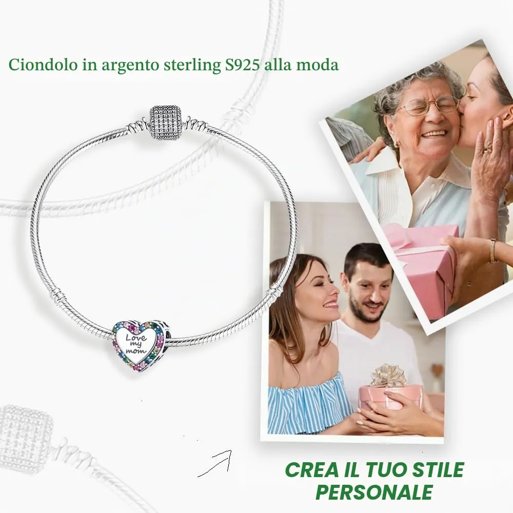 HappyStar charm argento 925,bead charm da donna, ciondolo combinato, I migliori regali per Sorelle e coppie, (perline distanziatrici incluse) - immagine 2
