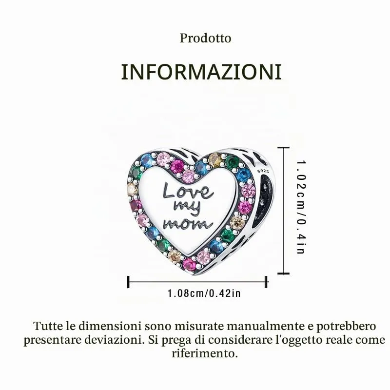 HappyStar charm argento 925,bead charm da donna, ciondolo combinato, I migliori regali per Sorelle e coppie, (perline distanziatrici incluse) - immagine 4