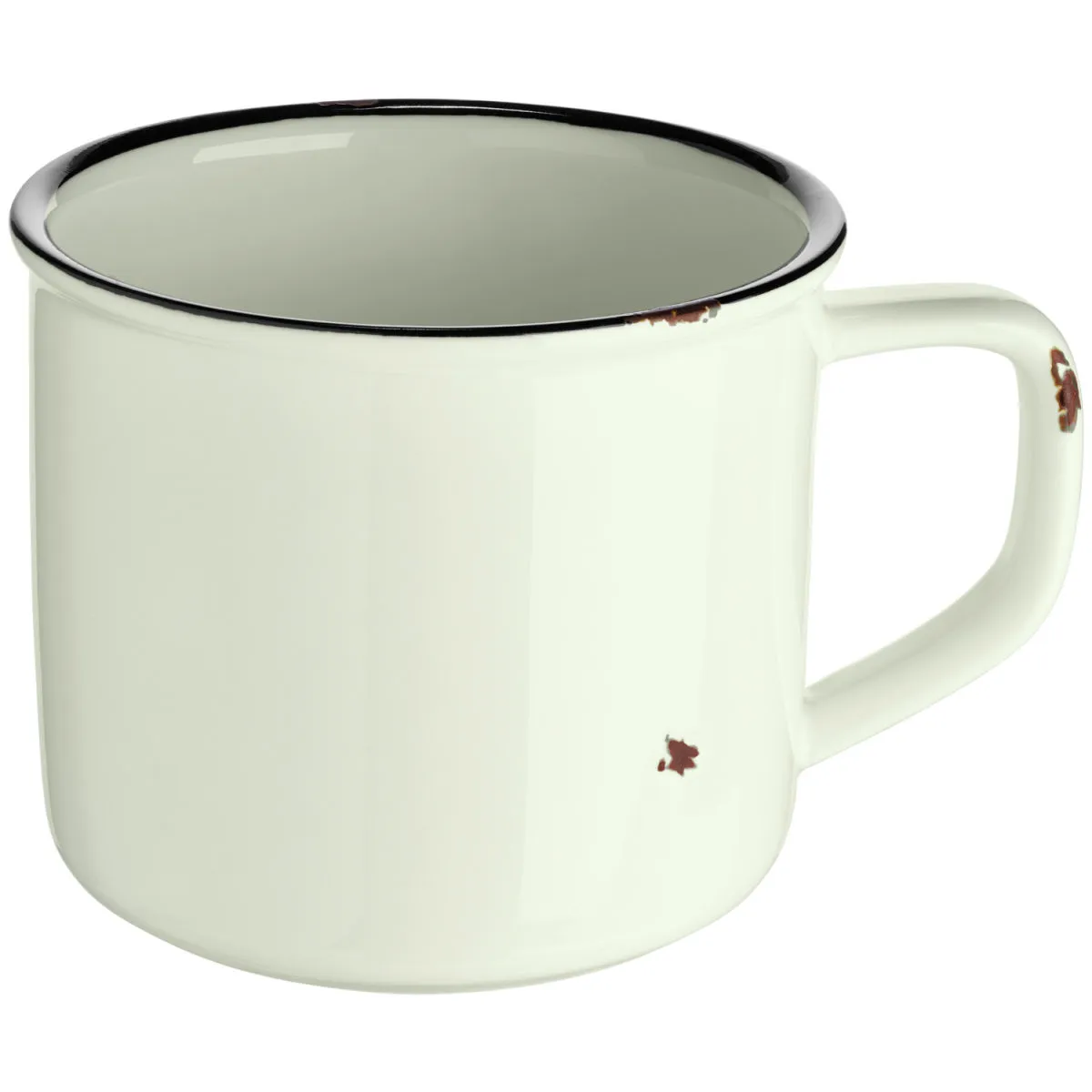 4x VEGA Tazza mug con manico Liron; 400 ml, 10x8 cm (ØxH); bianco crema/nero; 4 pz. / Pacco - immagine 1
