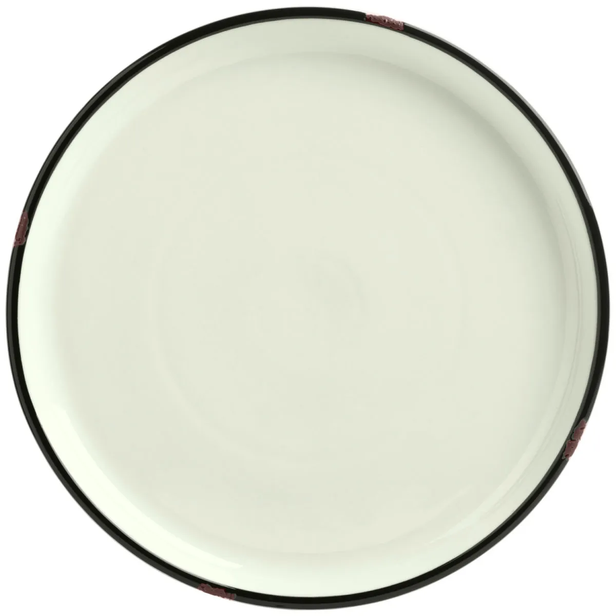 4x VEGA Piatto Liron piano; 25x3 cm (ØxH); bianco crema/nero; rotonda; 4 pz. / Pacco - immagine 1