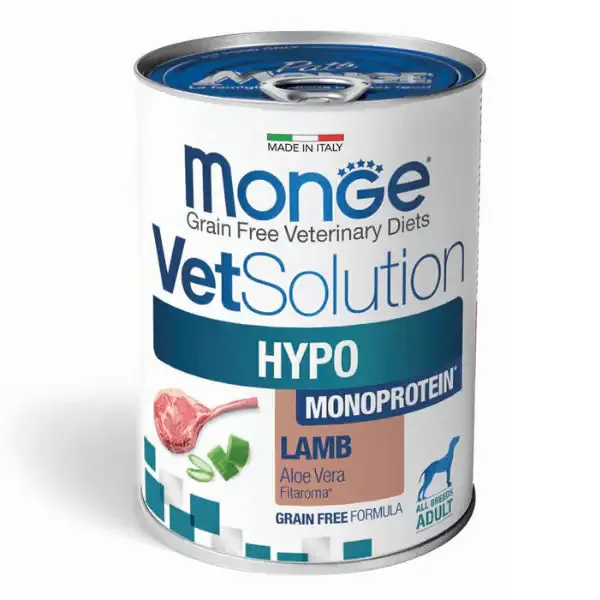 Monge VetSolution Canine Hypo Monoprotein Grain Free 400 gr Agnello - confezione da 6 pezzi - Umido monoproteico cane - immagine 1