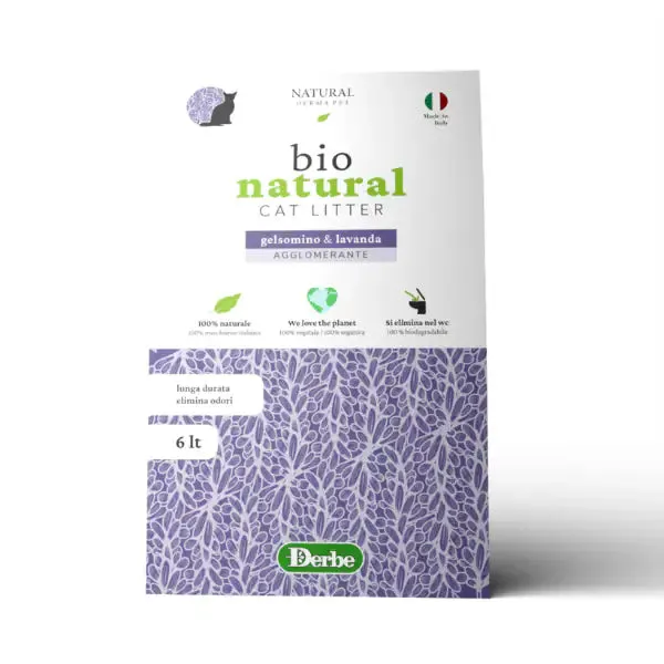 Lettiera Naturale Natural Derma Pet 6 lt (2,8 kg) Lavanda e Gelsomino - Lettiera agglomerante - immagine 1