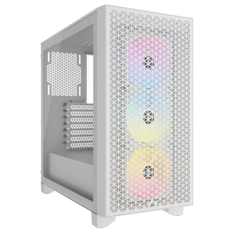 Case Corsair 3000D RGB Airflow Cristallo Temperato Bianco ATX 3 Ventole RGB - immagine 1