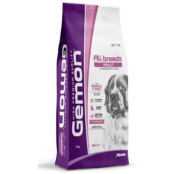 Monge Gemon All Breeds Adult con Maiale e Riso 3 kg - Croccantini per cani - immagine 1
