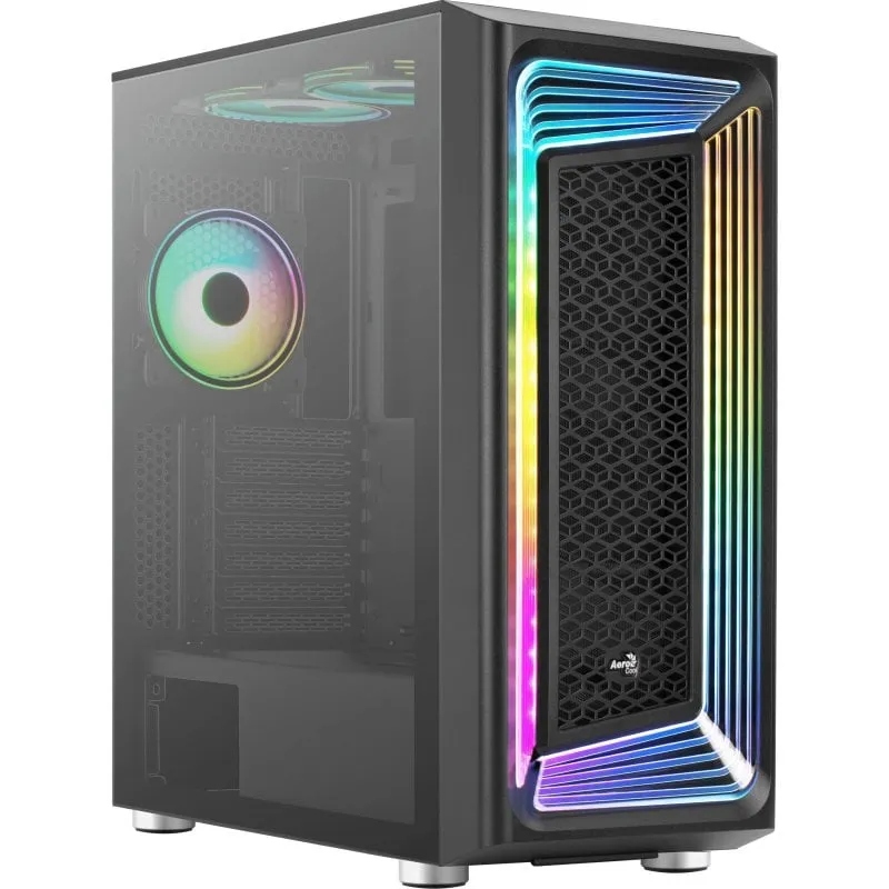 Aerocool Interstellar Tower ATX RGB Vetro temperato USB 3.0 Nero - immagine 1