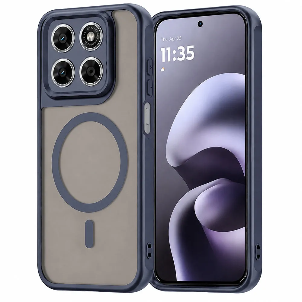 Custodia MagSafe per Motorola Moto G87 / G77 / G67, Techsuit, HaloFrost II, Blu Navy - immagine 1