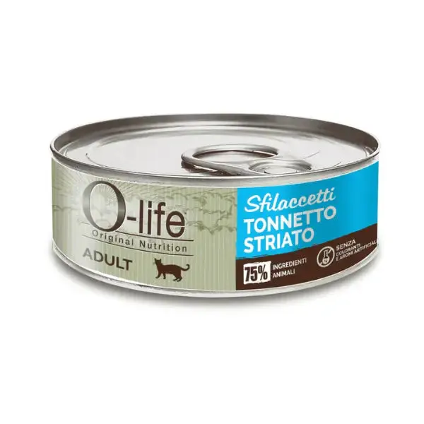 O-life Cat Adult Sfilaccetti 70 gr Tonnetto - confezione da 6 pezzi - Cibo umido per gatti - immagine 1