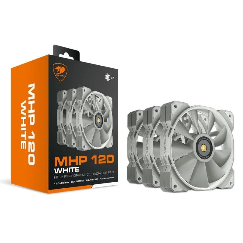 COUGAR Gaming 3MMHP12W3.0001 sistema di raffreddamento per computer Case per computer Raffreddatore d'aria 12 cm Bianco 3 pz - immagine 1