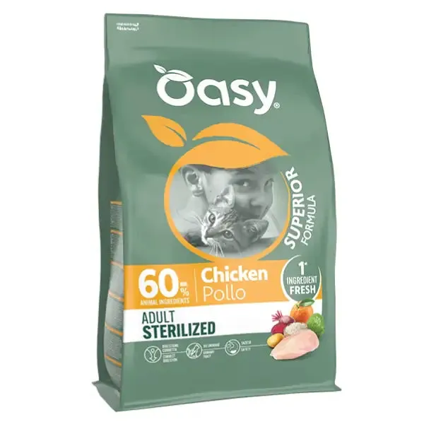 Oasy Superior Formula Cat Adult Sterilized Pollo 1,5 kg - Croccantini per gatti - immagine 1