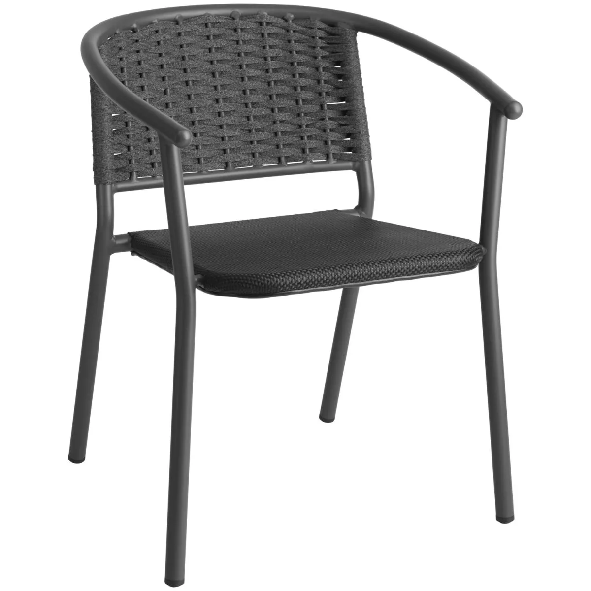 2x VEGA Sedia da esterno impilabile Tacoma; 57x64x73 cm (LxPxH); antracite; 2 pz. / Pacco - immagine 1
