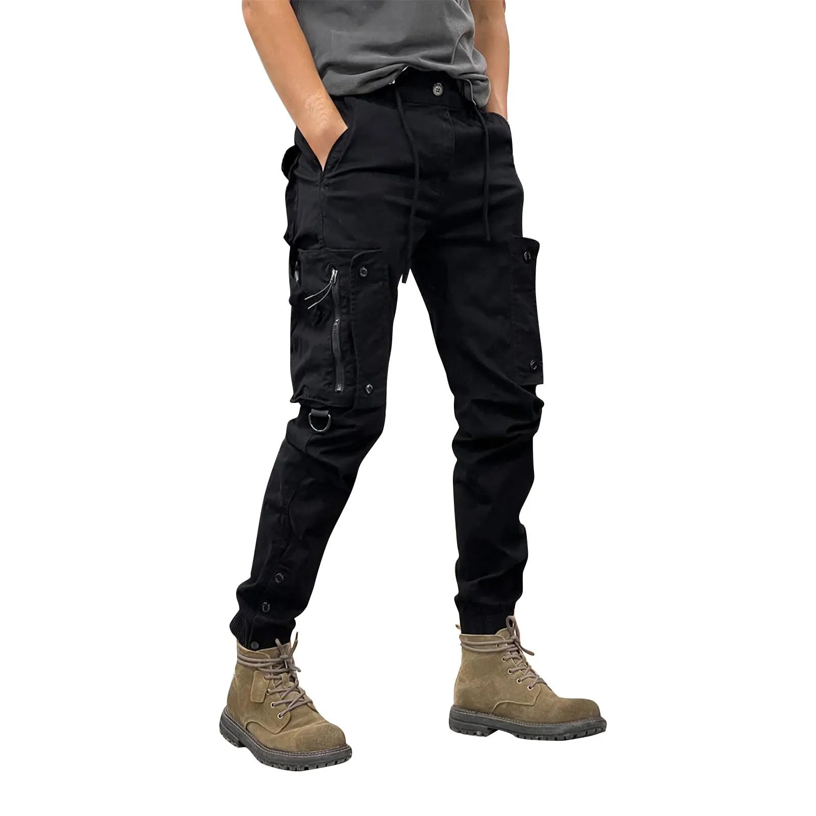 MOKBAY Pantaloni Caccia Uomo, Militari Antipioggia Lavoro Laterali Edilizia Baggy Pantaloni da Lavoro, Impermeabili Abiti Militare Caccia Slim Fit Officina Pantalone Uomo Cargo, L - immagine 4