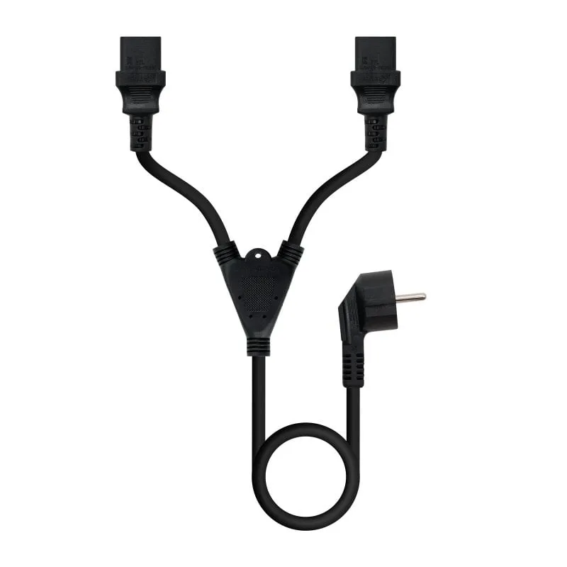 Cavo di alimentazione Nanocable Schuko CEE7/7 maschio a 2xC13 femmina 1,8 m nero - immagine 1