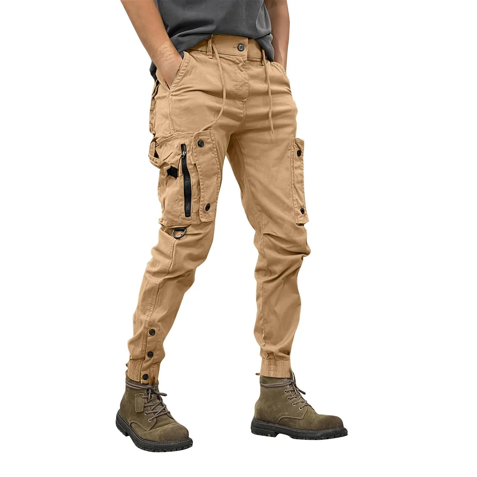 MOKBAY Pantaloni da Lavoro Uomo, Impermeabili Tasche Cargo Sportivi Lavoro Pantaloni Caccia, Taglie Forti Abiti Running Officina Trekking Baggy Slim Fit Cargo Uomo, XL - immagine 1