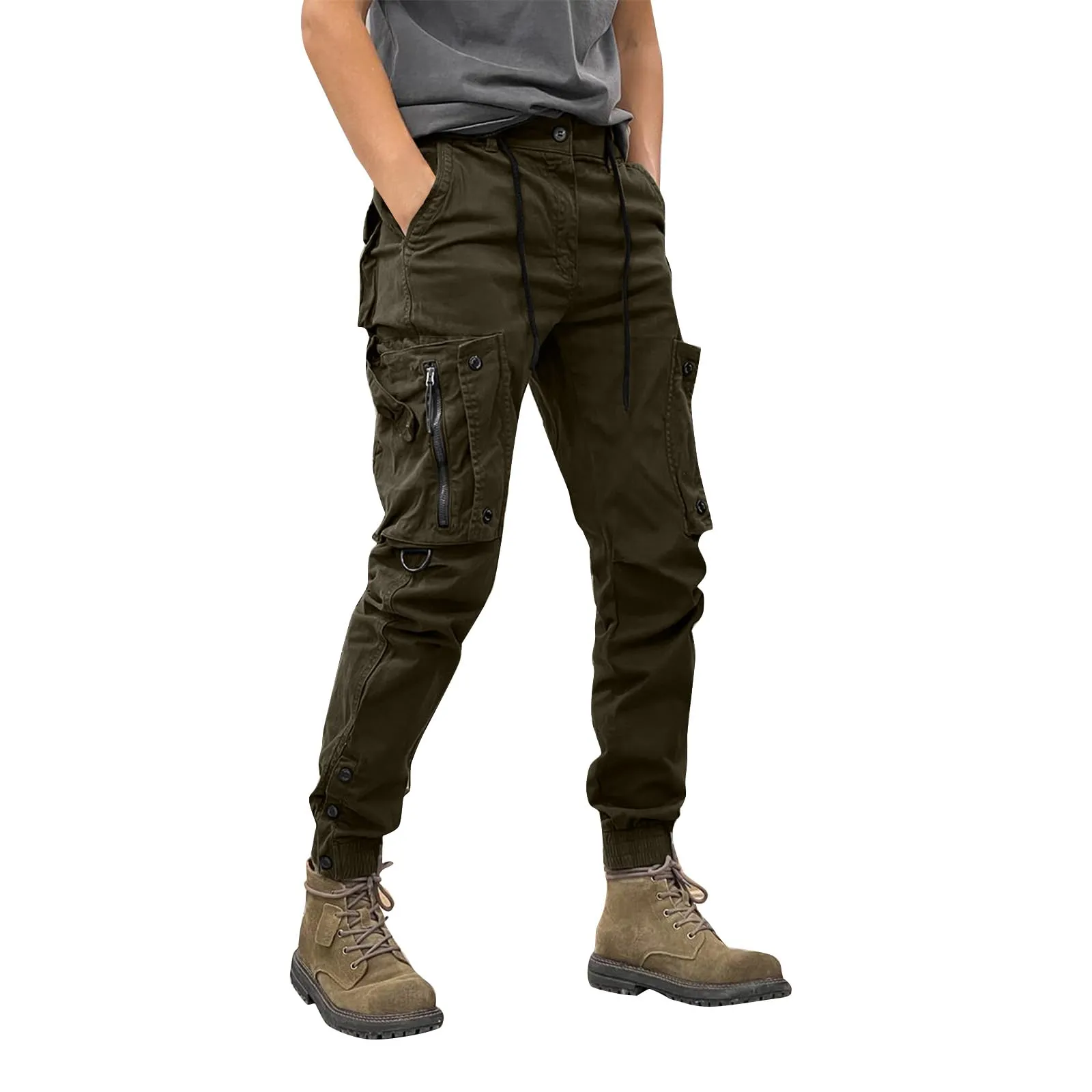 MOKBAY Pantaloni Cargo Uomo, Militare Montagna Casual Moto Officina Trekking Militari Mimetici, Tasche Taglie Forti Larghi Lavoro Laterali Pantaloni Invernali da Lavoro Uomo, XXL - immagine 1