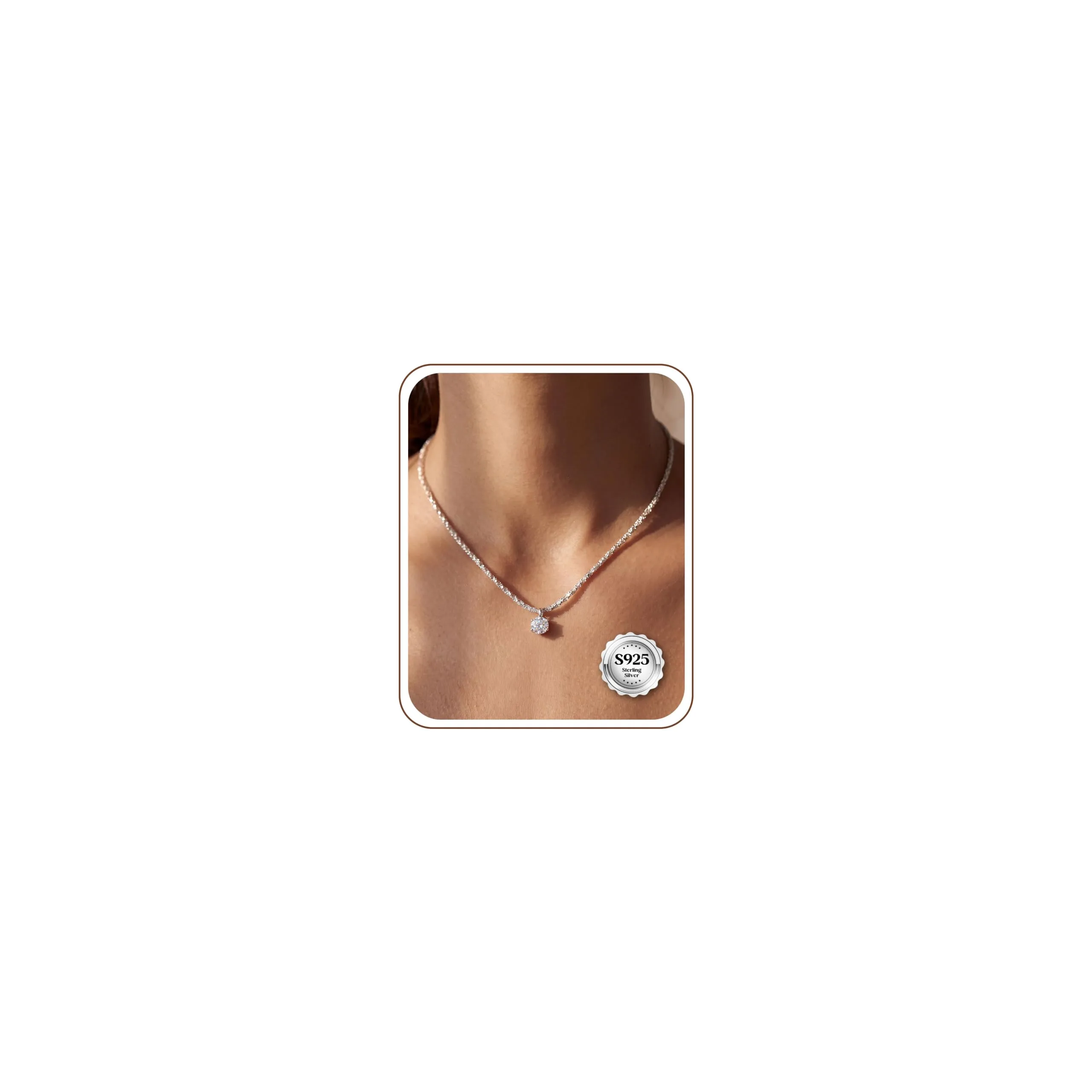 JeweBella Punto Luce Collana Placcato in Argento 925 Donna Ragazza - immagine 1