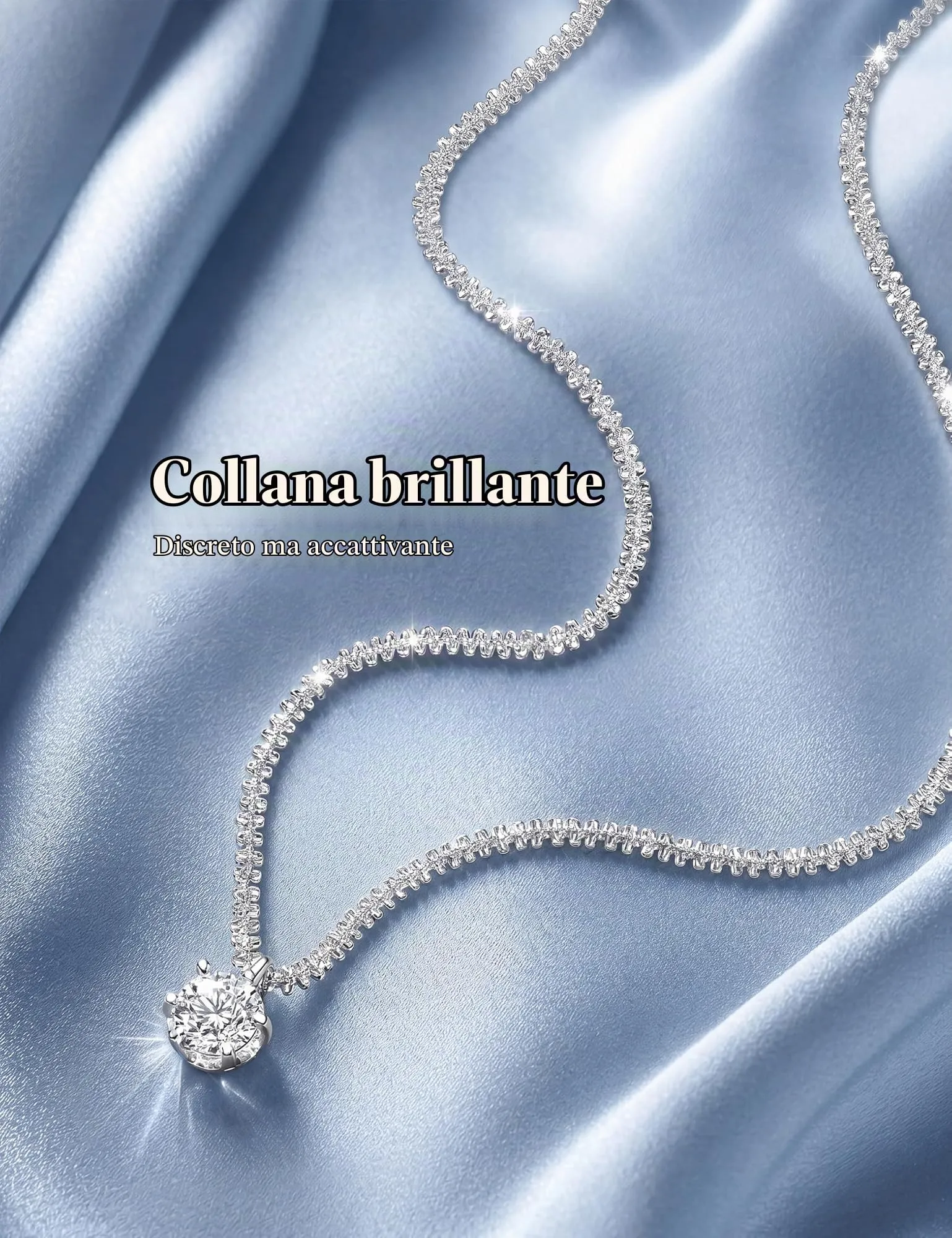 JeweBella Punto Luce Collana Placcato in Argento 925 Donna Ragazza - immagine 6