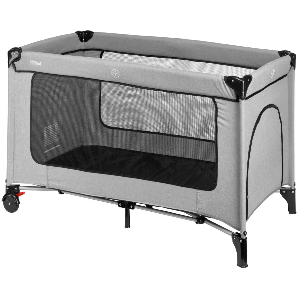 fillikid Lettino da viaggio Bambina con ruote; 124x64.5x77 cm (LxLxH); grigio chiaro - immagine 1