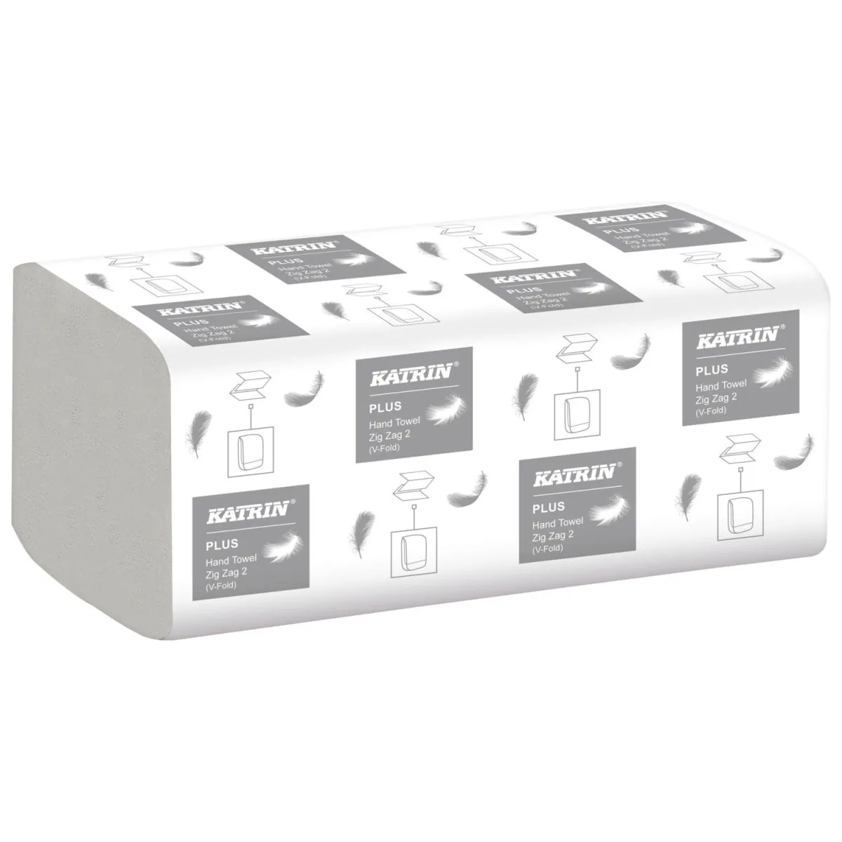 20x Katrin Asciugamani di carta Komfort 2 veli piegati a Z; 22.4x23 cm (LxH); bianco; 20 pz. / Pacco - immagine 1