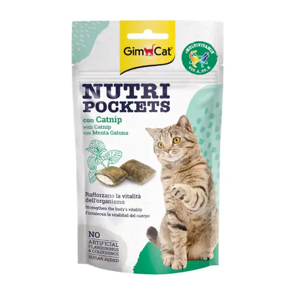 Gimcat Nutripockets 60 gr Erba gatta e multivitaminica - immagine 1