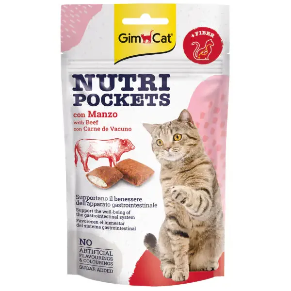 Gimcat Nutripockets 60 gr Manzo e malto - immagine 1